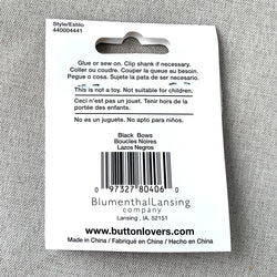 4441 Bow Ribbon - Collectors Buttons - 1 Hole Shank Button - - Black (ONLINE ORDER ONLY)