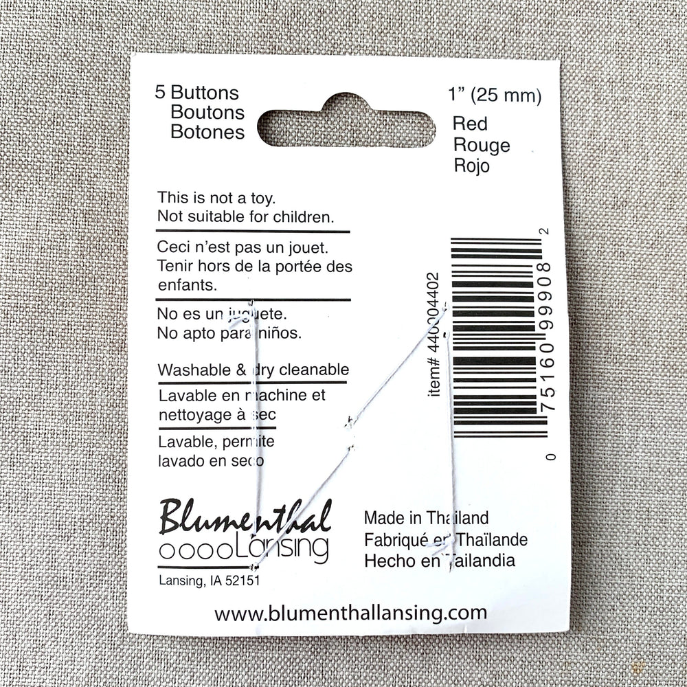 4402 Vintage Geometric - La Mode Fashion - 2 Holes - 25mm - Red (ONLINE ORDER ONLY)