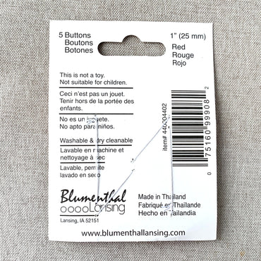 4402 Vintage Geometric - La Mode Fashion - 2 Holes - 25mm - Red (ONLINE ORDER ONLY)