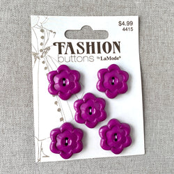 4415 Vintage Flower - La Mode Fashion - 2 Holes - 25mm - Purple (ONLINE ORDER ONLY)
