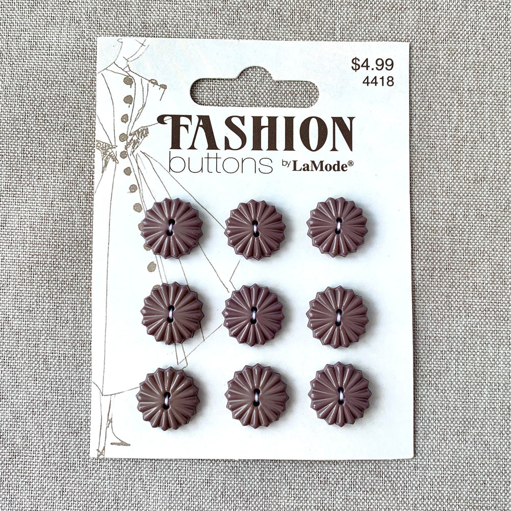 4418 Vintage Mauve Fan - La Mode Fashion - 2 Holes - 16mm - Mauve Purple (ONLINE ORDER ONLY)