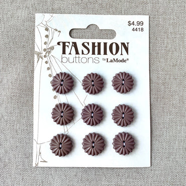 4418 Vintage Mauve Fan - La Mode Fashion - 2 Holes - 16mm - Mauve Purple (ONLINE ORDER ONLY)