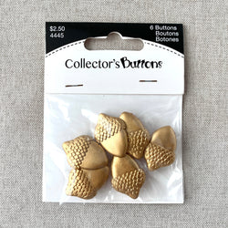 4445 Gold Acorn - Collectors Buttons - 1 Hole Shank Button - - Gold (ONLINE ORDER ONLY)