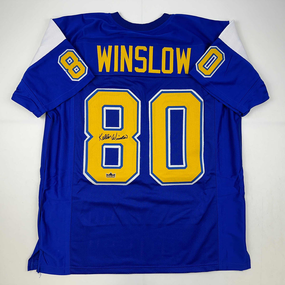 Facsimile Autographed Kellen Winslow Sr. San Diego Blue Reprint Laser Auto Football Jersey Size Men's XL (ONLINE ORDER ONLY)