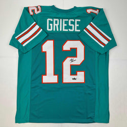 Facsimile Autographed Bob Griese Miami Teal Reprint Laser Auto Football Jersey Size Men's XL (ONLINE ORDER ONLY)