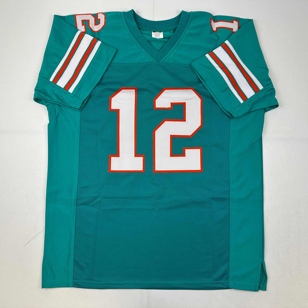 Facsimile Autographed Bob Griese Miami Teal Reprint Laser Auto Football Jersey Size Men's XL (ONLINE ORDER ONLY)