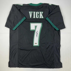 Facsimile Autographed Michael Mike Vick Philadelphia Black Reprint Laser Auto Football Jersey Size Men's XL (ONLINE ORDER ONLY)
