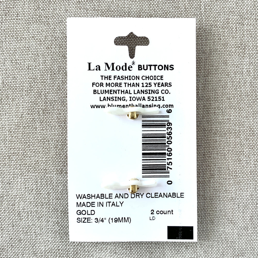 26998 Geometric Gold Rectangle - La Mode - 1 Hole - 19mm - Gold (ONLINE ORDER ONLY)