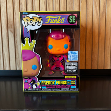 Funko Fundays Experience 2025: Pop! Originals MARVEL Freddy Funko as Iron Man (Blacklight) LE500 (Online Order Only)