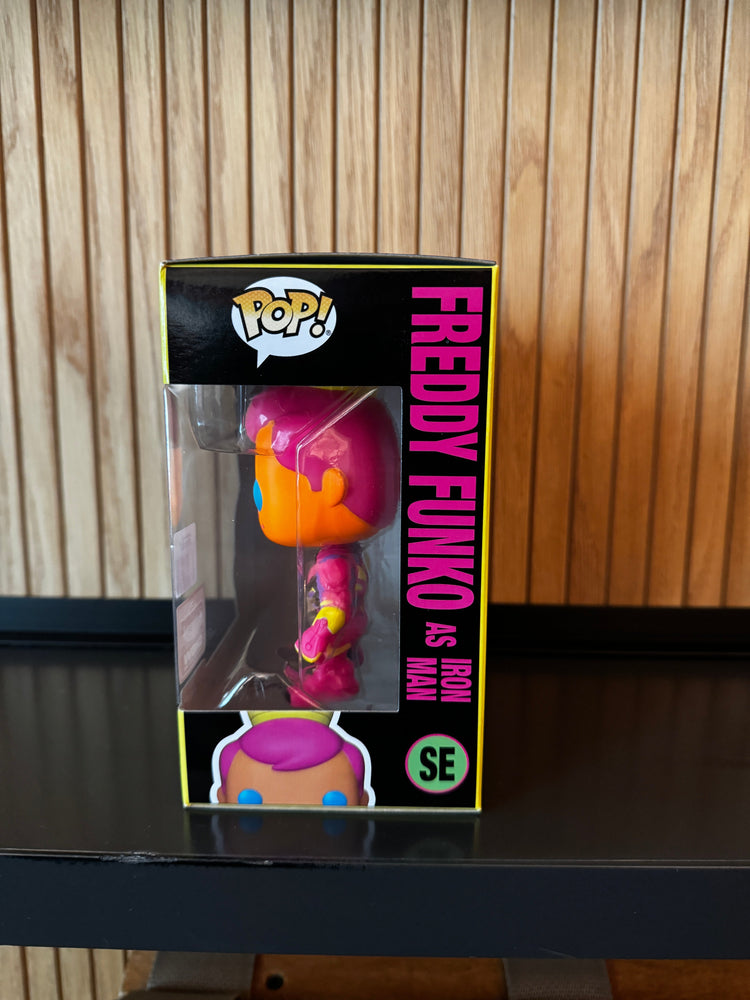 Funko Fundays Experience 2025: Pop! Originals MARVEL Freddy Funko as Iron Man (Blacklight) LE500 (Online Order Only)