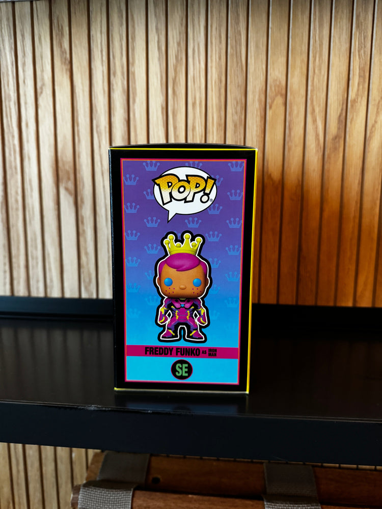 Funko Fundays Experience 2025: Pop! Originals MARVEL Freddy Funko as Iron Man (Blacklight) LE500 (Online Order Only)