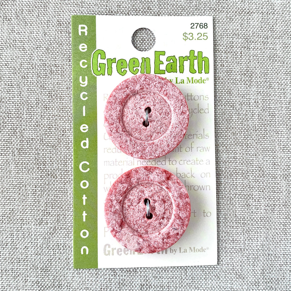 2768 Pink Recycled - Green Earth by La Mode - 2 Holes - 28mm - Pink (ONLINE ORDER ONLY)