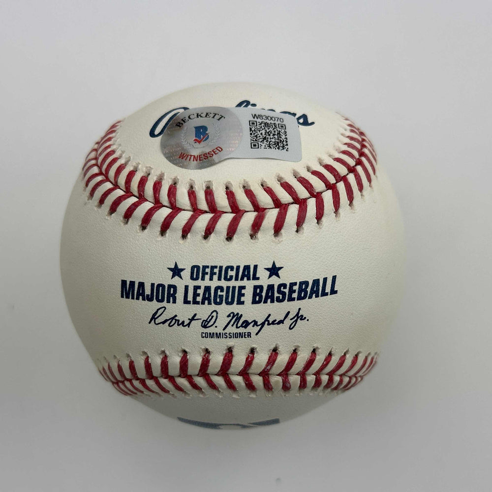 Autographed/Signed Trevor Hoffman Rawlings Official Major League Baseball ROML Beckett BAS COA (ONLINE ORDER ONLY)