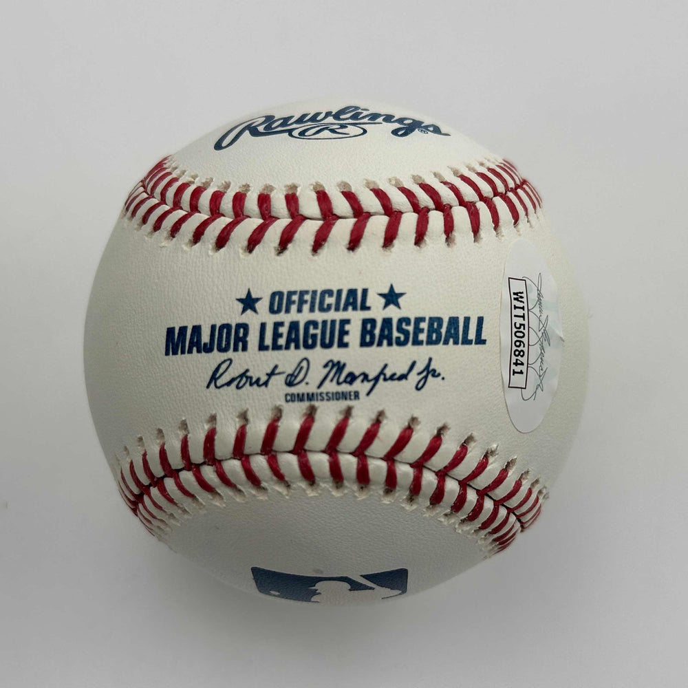 Autographed/Signed Ozzie Guillen Rawlings Official Major League Baseball ROML JSA COA Auto (ONLINE ORDER ONLY)