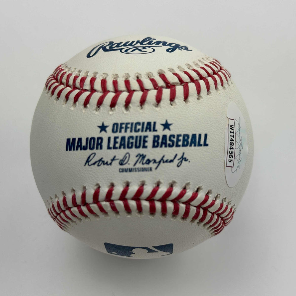 Autographed/Signed John Rocker 99 NL Champs Rawlings Official Major League ROML Baseball JSA COA (ONLINE ORDER ONLY)