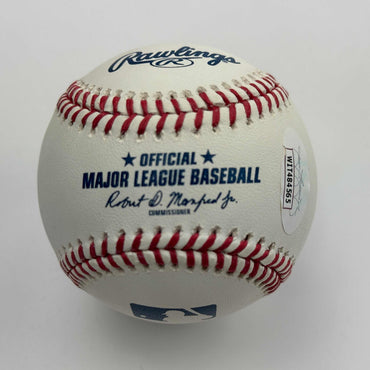 Autographed/Signed John Rocker 99 NL Champs Rawlings Official Major League ROML Baseball JSA COA