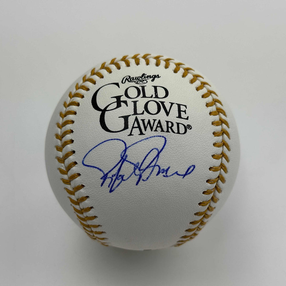 Autographed/Signed Rafael Palmeiro Gold Glove Rawlings Official Major League Baseball ROML JSA COA (ONLINE ORDER ONLY)
