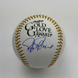 Autographed/Signed Rafael Palmeiro Gold Glove Rawlings Official Major League Baseball ROML JSA COA (ONLINE ORDER ONLY)