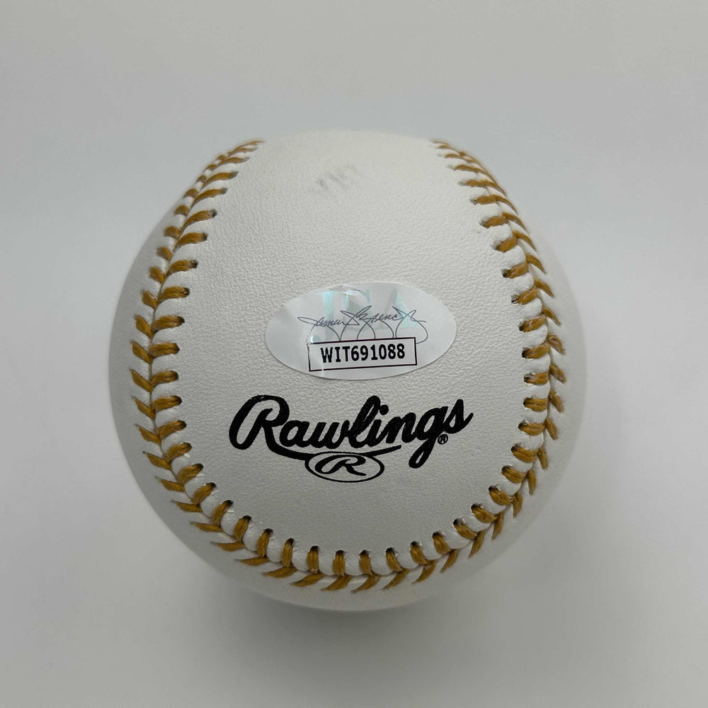 Autographed/Signed Rafael Palmeiro Gold Glove Rawlings Official Major League Baseball ROML JSA COA (ONLINE ORDER ONLY)