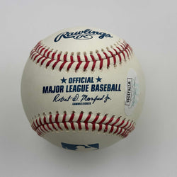 Autographed/Signed Steve Sax 82 NL ROY Rawlings Official Major League Baseball ROML JSA COA Auto (ONLINE ORDER ONLY)