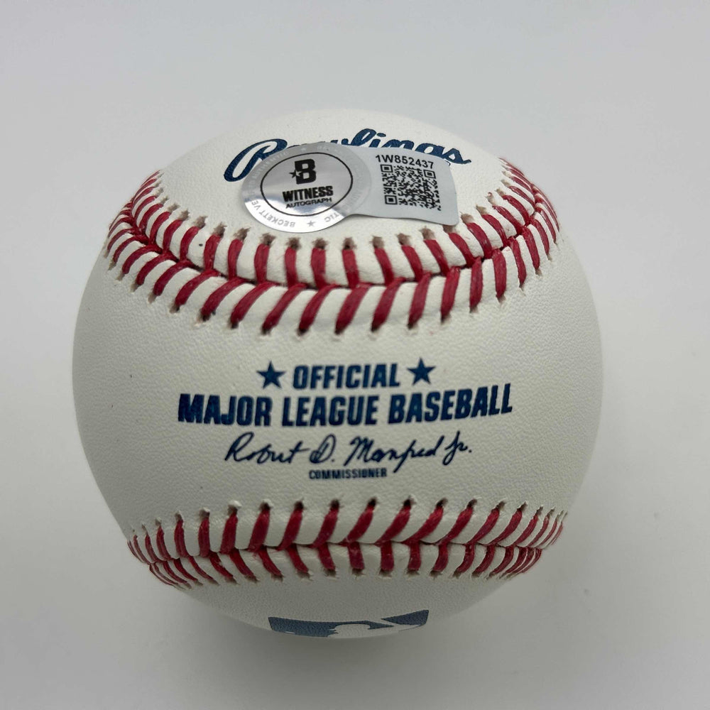 Autographed/Signed Jose Canseco Rawlings Official Major League Baseball ROML Beckett BAS COA (ONLINE ORDER ONLY)