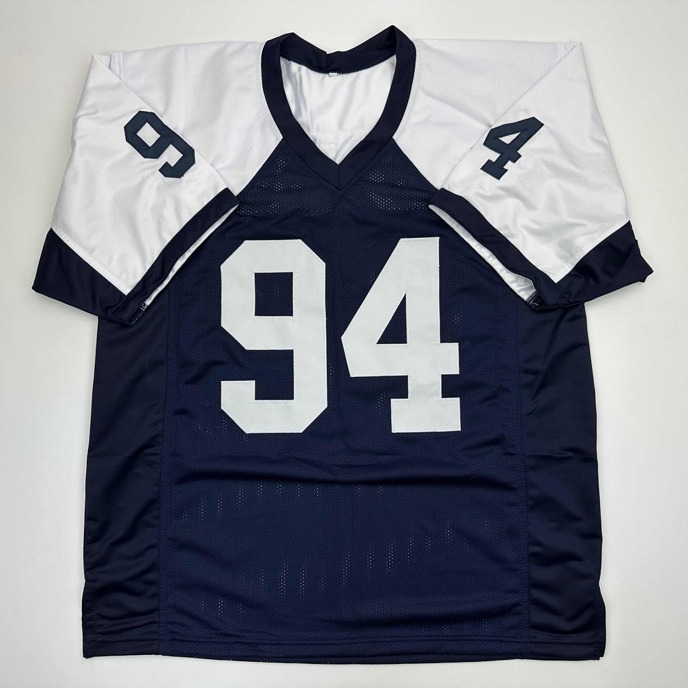 Autographed/Signed Demarcus Ware Dallas Thanksgiving Day Football Jersey Beckett BAS COA (ONLINE ORDER ONLY)