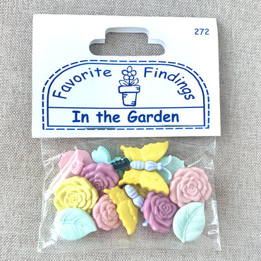 272 In The Garden - Favorite Findings - 1 Hole Shank Button - - Pastel (ONLINE ORDER ONLY)