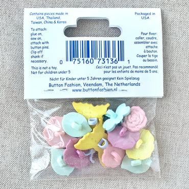 272 In The Garden - Favorite Findings - 1 Hole Shank Button - - Pastel (ONLINE ORDER ONLY)