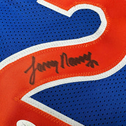 Autographed/Signed Larry Nance Cleveland Blue Basketball Jersey JSA COA (ONLINE ORDER ONLY)