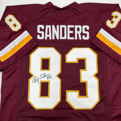 Autographed/Signed Ricky Sanders Washington Burgundy Football Jersey JSA COA (ONLINE ORDER ONLY)