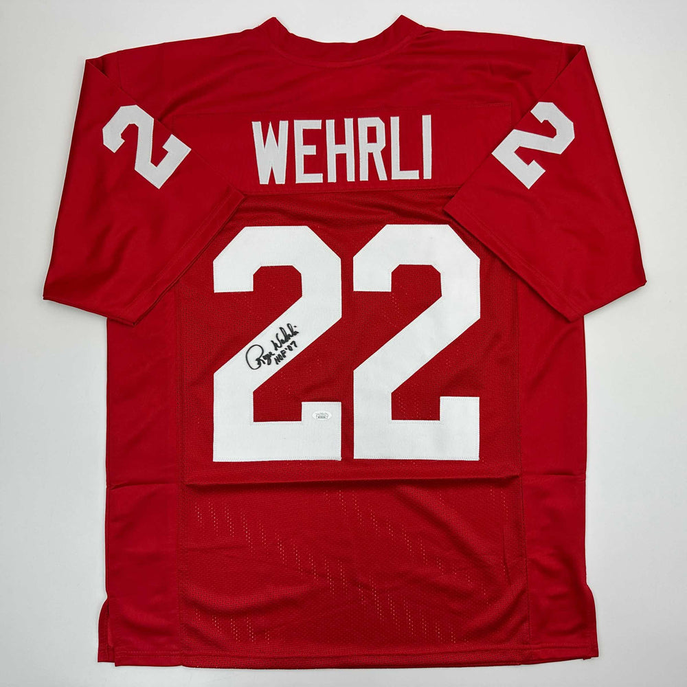 Autographed/Signed Roger Wehrli HOF 07 Arizona Red Football Jersey JSA COA (ONLINE ORDER ONLY)