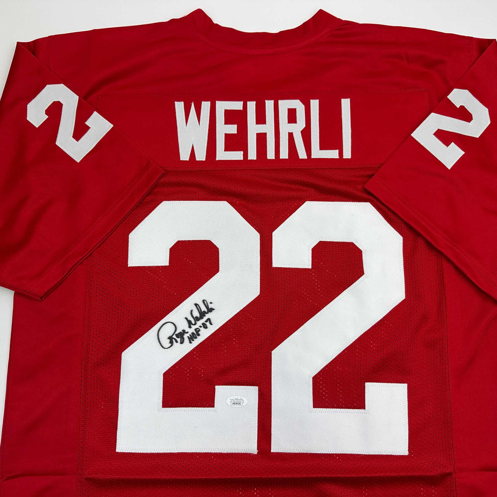 Autographed/Signed Roger Wehrli HOF 07 Arizona Red Football Jersey JSA COA (ONLINE ORDER ONLY)