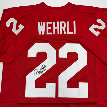 Autographed/Signed Roger Wehrli HOF 07 Arizona Red Football Jersey JSA COA (ONLINE ORDER ONLY)