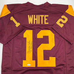 Autographed/Signed Charles White 79 Heisman USC Southen Cal Maroon College Football Jersey JSA COA (ONLINE ORDER ONLY)