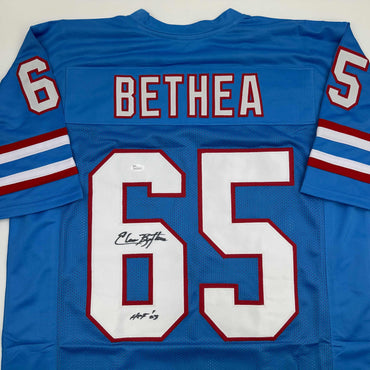 Autographed/Signed Elvin Bethea HOF 03 Tennessee Retro Light Blue Football Jersey JSA COA (ONLINE ORDER ONLY)