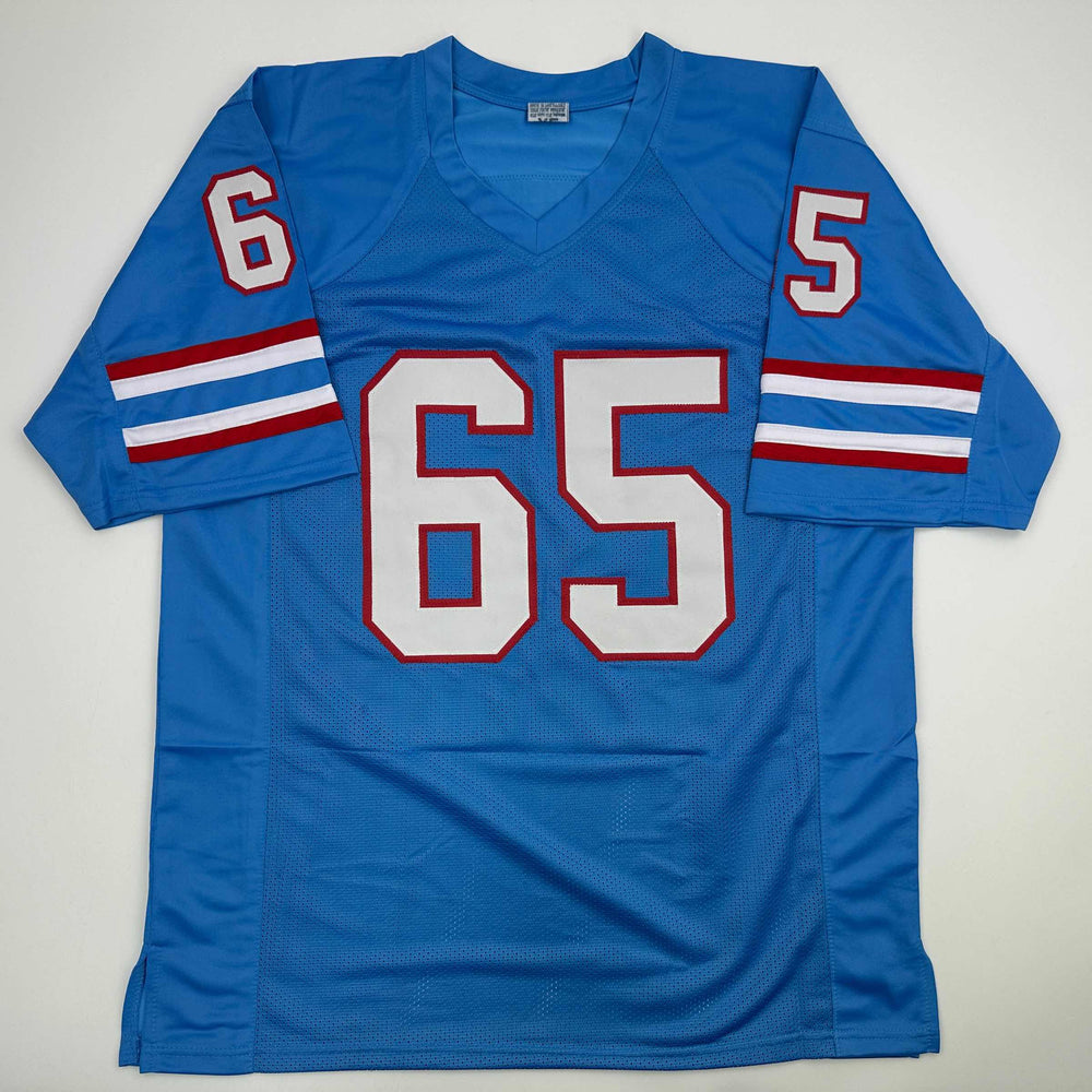 Autographed/Signed Elvin Bethea HOF 03 Tennessee Retro Light Blue Football Jersey JSA COA (ONLINE ORDER ONLY)