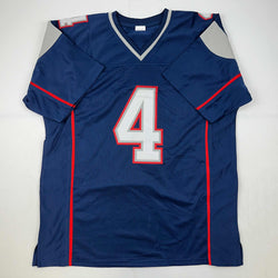 Facsimile Autographed Adam Vinatieri New England Blue Reprint Laser Auto Football Jersey Size Men's XL (ONLINE ORDER ONLY)