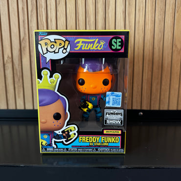 Funko Fundays Experience 2025: Pop! Originals MARVEL GotG Freddy Funko as Star-Lord (Blacklight) LE250 (Online Order Only)