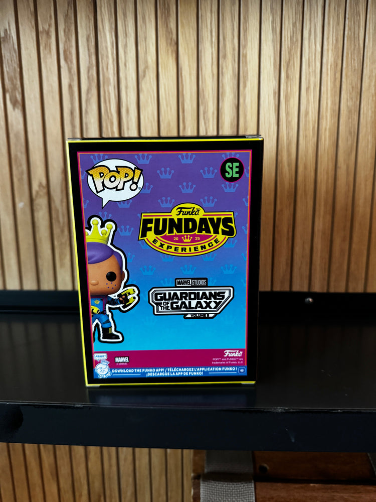 Funko Fundays Experience 2025: Pop! Originals MARVEL GotG Freddy Funko as Star-Lord (Blacklight) LE250 (Online Order Only)