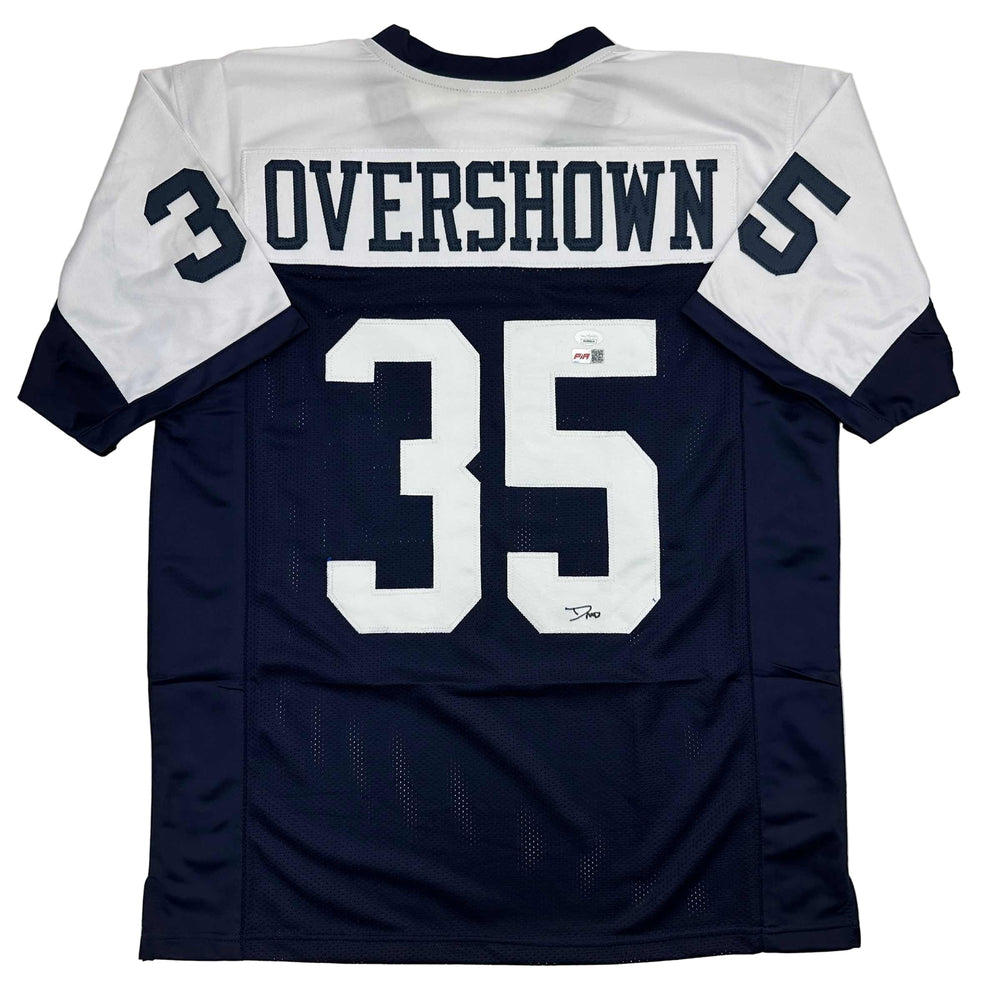 Autographed/Signed DeMarvion Overshown Dallas Thanksgiving Day Football Jersey JSA COA (ONLINE ORDER ONLY)