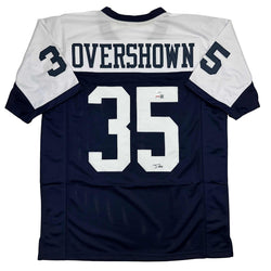 Autographed/Signed DeMarvion Overshown Dallas Thanksgiving Day Football Jersey JSA COA (ONLINE ORDER ONLY)