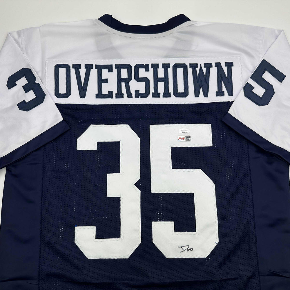 Autographed/Signed DeMarvion Overshown Dallas Thanksgiving Day Football Jersey JSA COA (ONLINE ORDER ONLY)