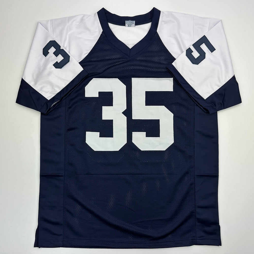 Autographed/Signed DeMarvion Overshown Dallas Thanksgiving Day Football Jersey JSA COA (ONLINE ORDER ONLY)