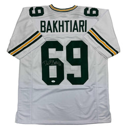 Autographed/Signed David Bakhtiari Green Bay White Football Jersey JSA COA (ONLINE ORDER ONLY)