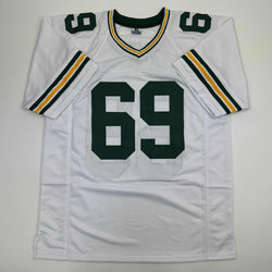 Autographed/Signed David Bakhtiari Green Bay White Football Jersey JSA COA (ONLINE ORDER ONLY)