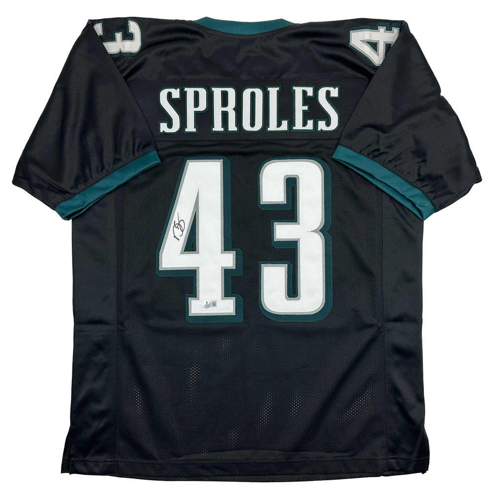 Autographed/Signed Darren Sproles Philadelphia Black Football Jersey Beckett BAS COA (ONLINE ORDER ONLY)