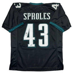 Autographed/Signed Darren Sproles Philadelphia Black Football Jersey Beckett BAS COA (ONLINE ORDER ONLY)