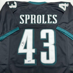 Autographed/Signed Darren Sproles Philadelphia Black Football Jersey Beckett BAS COA (ONLINE ORDER ONLY)