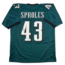 Autographed/Signed Darren Sproles Philadelphia Green Football Jersey Beckett BAS COA (ONLINE ORDER ONLY)