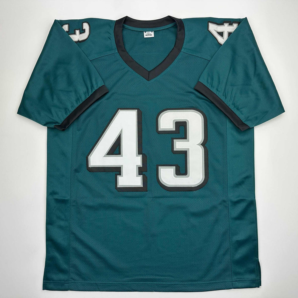Autographed/Signed Darren Sproles Philadelphia Green Football Jersey Beckett BAS COA (ONLINE ORDER ONLY)